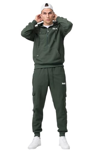 Lonsdale Corbalton Track Suit Trainingsanzug (DE/NL/SE/PL, Alphanumerisch, M, Regular, Regular, olive/white) von Lonsdale