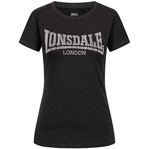 Lonsdale Damen Bekan T Shirt, Black/White, XS EU von Lonsdale