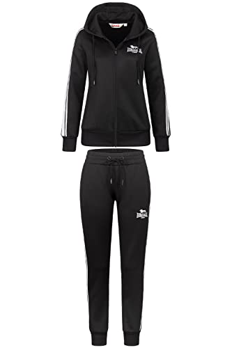 Lonsdale Damen Bromley Trainingsanzug Set, Black/White, XS EU von Lonsdale