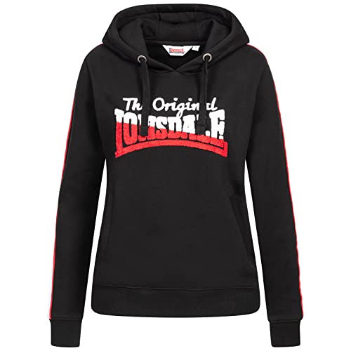 Lonsdale Damen Lissan Kapuzensweatshirt, Black/Red/White, M EU von Lonsdale