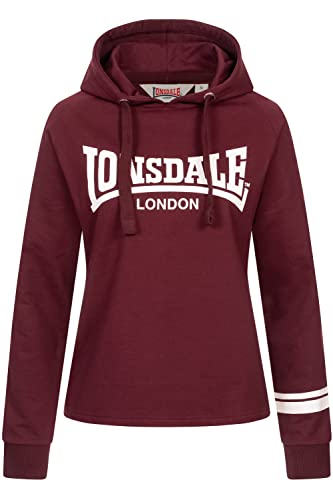 Lonsdale Frauen Kapuzensweatshirt CALLANISH Oxblood/White L 117404 von Lonsdale