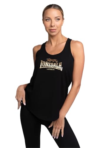 Lonsdale Damen LISMOYNY Singlet, Black/Gold, XXL von Lonsdale