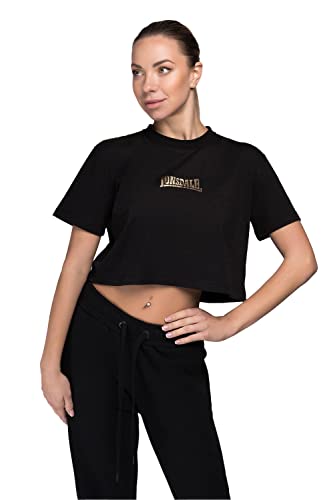 Lonsdale Frauen T-Shirt Cropped AULTBEA Black/Gold S 117395 von Lonsdale