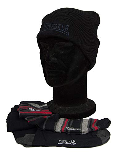 Lonsdale Geschenkset Hut Mütze + 2 Paare lange Socken Mann Artikel LNSG0001 von Lonsdale