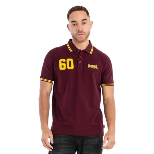Lonsdale London HELLISTER Männer Poloshirt Burgund M 100% Baumwolle Streetwear von Lonsdale