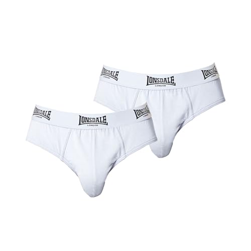 Lonsdale Herren 2 Paar Baumwollmischung Unterwaesche Slips Unterhose Weiss Weiss Large Lonsdale Herren 2 Paar Baumwollmischung Unterwaesche Slips Unterhose Weiss Weiss Large von Lonsdale