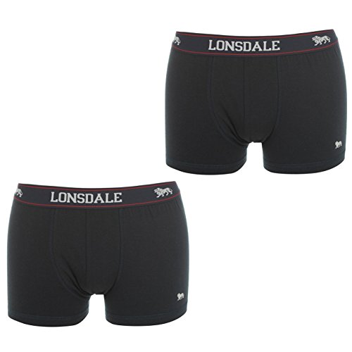 Lonsdale Herren 2 Paar Hipsters Trunk Boxer Shorts Unterhose Unterwaesche Blau Medium von Lonsdale