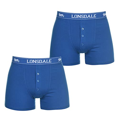 Lonsdale Herren 2 Stück Boxer Unterhose Blau Medium von Lonsdale