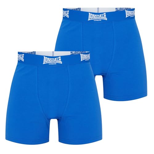 Lonsdale Herren 2 Stück Trunks Unterhose Blau Large von Lonsdale