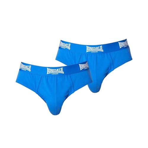 Lonsdale Herren 2Pk Brief Slip Unterhose Blau Large von Lonsdale