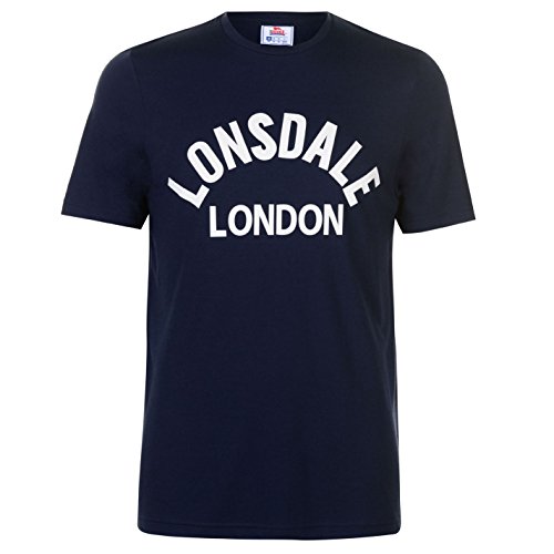 Lonsdale Herren Arch T Shirt Kurzarm Rundhals Marineblau/Weiß M von Lonsdale