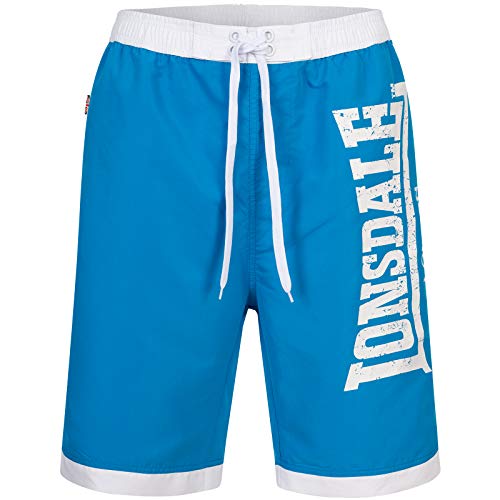 Lonsdale Herren Beachshorts Normale Passform CLENNELL, Blue/White 4XL, 113268 von Lonsdale