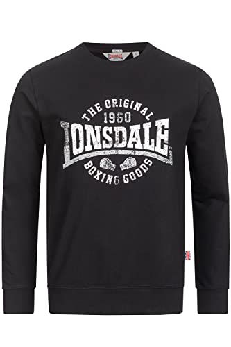 Lonsdale Herren Bath Fallister Sweatshirt, Black/White/Grey, L EU von Lonsdale