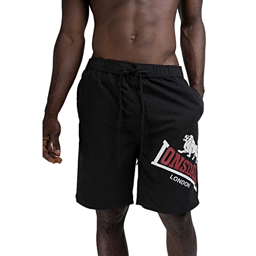 Lonsdale Herren Beachshorts ATLOW Normale Passform, Black, S von Lonsdale
