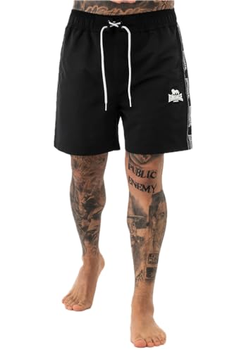 Lonsdale Herren Beachshorts Normale Passform KIRBUSTER, Black/White, M, 117568 von Lonsdale