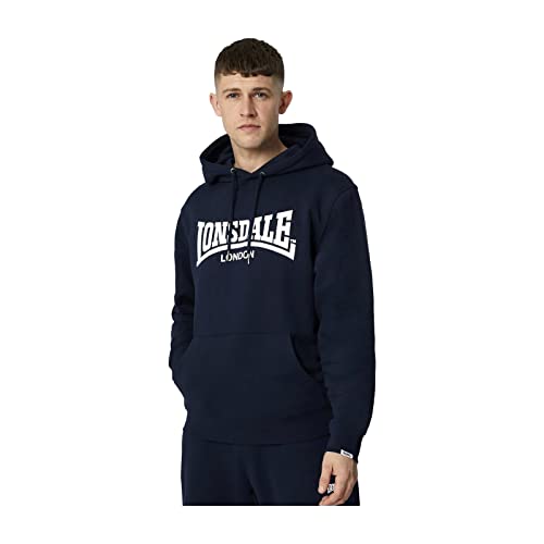 Lonsdale Herren Essentials Logo Kapuzenpullover Oth Marineblau XL von Lonsdale