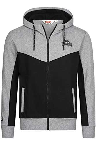 Lonsdale Herren Frankfield Sweatshirt, Marl Grey/Black, S EU von Lonsdale