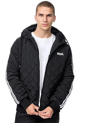 Lonsdale Herren Jacke mit Kapuze normale Passform ARNIPOL Black/White L, 117494 von Lonsdale