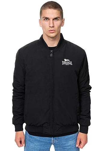 Lonsdale Herren Jacke normale Passform MEADOW Black/White L, 117515 von Lonsdale