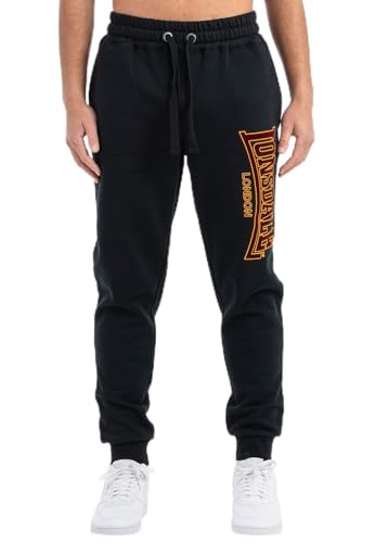 Lonsdale Herren Jogginghose Normale Passform Blackley, Black/Oxblood/Yellow, M, 117650 von Lonsdale