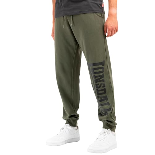 Lonsdale Herren Jogginghose Normale Passform Logo Large Olive/Black 5XXL von Lonsdale