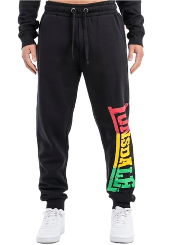 Lonsdale Herren Jogginghose Normale Passform Sounds Two Black/Rainbow XL, 115084 von Lonsdale