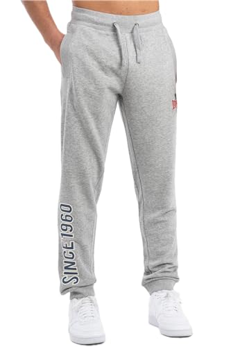 Lonsdale Herren Jogginghose Normale Passform VIRKIE, Marl Grey/Navy/Red, L, 117560 von Lonsdale