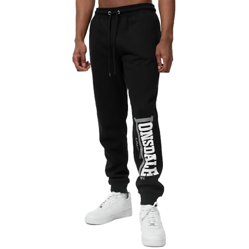 Lonsdale Herren Jogginghose Normale Passform WOOPERTON Black/White/Grey M 117438 von Lonsdale