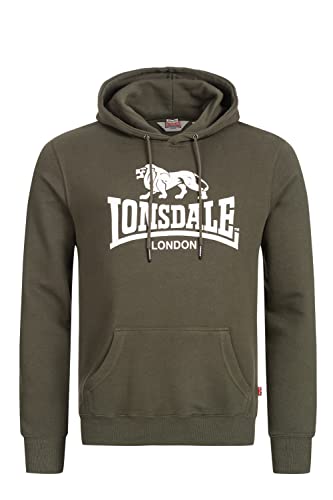 Lonsdale Herren Kapuzenpullover Fremington, Farbe:Green/White, Größe:3XL von Lonsdale