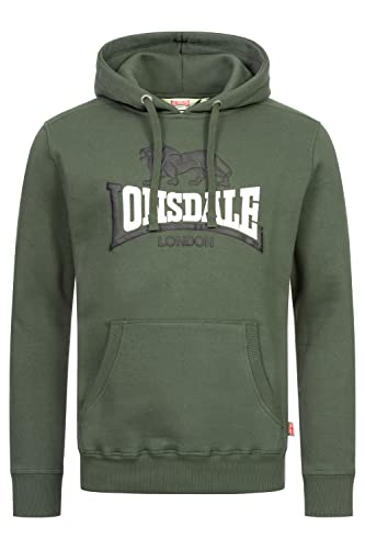 Lonsdale Herren Kapuzenpullover Thurning, Farbe:Olive/Black/White, Größe:3XL von Lonsdale