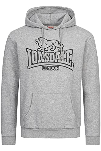 Lonsdale Herren Kapuzensweatshirt Normale Passform FOCHABERS Marl Grey/Black M von Lonsdale