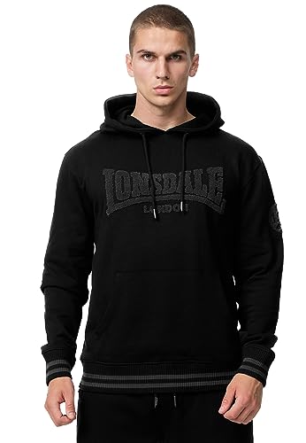 Lonsdale Herren Kapuzensweatshirt Normale Passform KNEEP Black/Grey 3XL, 117469 von Lonsdale