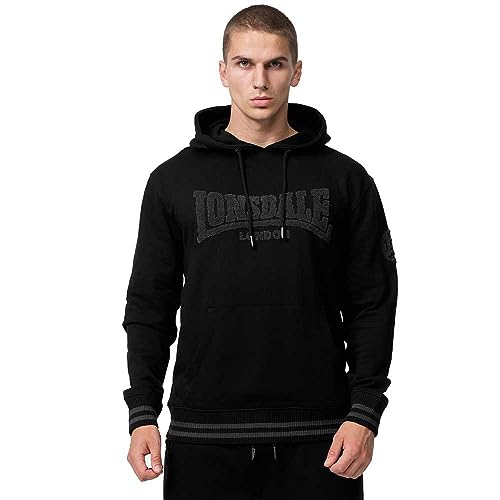 Lonsdale Herren Kapuzensweatshirt Normale Passform KNEEP Black/Grey 3XL, 117469 von Lonsdale