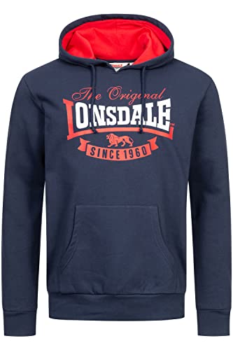 Lonsdale Herren Kapuzensweatshirt Normale Passform STOTFIELD Navy/Red/White 3XL von Lonsdale