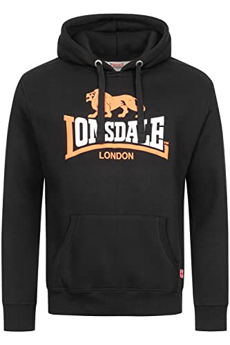 Lonsdale Herren Kapuzensweatshirt Normale Passform THURNING Black/Orange/White L von Lonsdale