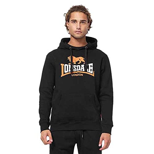 Lonsdale Herren Kapuzensweatshirt Normale Passform THURNING Black/Orange/White XL von Lonsdale