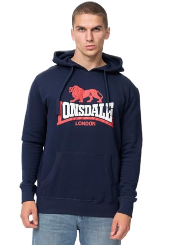 Lonsdale Herren Kapuzensweatshirt Normale Passform THURNING Navy/Red/White L von Lonsdale