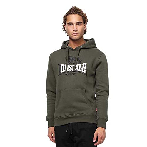 Lonsdale Herren Kapuzensweatshirt Normale Passform THURNING Olive/Black/White S von Lonsdale