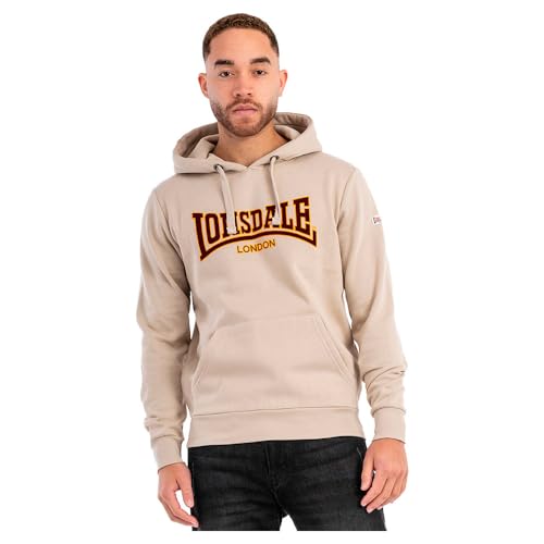 Lonsdale Herren Kapuzensweatshirt schmale Passform Hooded Classic LL002 Sand XL von Lonsdale