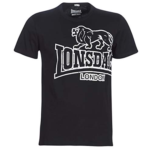 Lonsdale Herren Kurzarm T-Shirt Trägerhemd Langsett schwarz (Schwarz) XX-Large von Lonsdale