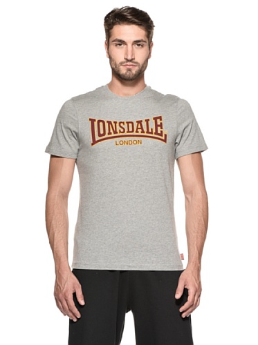 Lonsdale Herren T-shirt Classic Slimfit Langarmshirt, Steingrau, L EU von Lonsdale