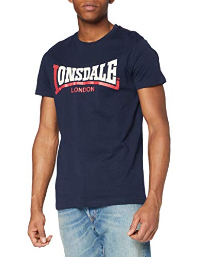 Lonsdale Herren T-shirt met bandjes two tone Langarmshirt, Marineblau, M EU von Lonsdale