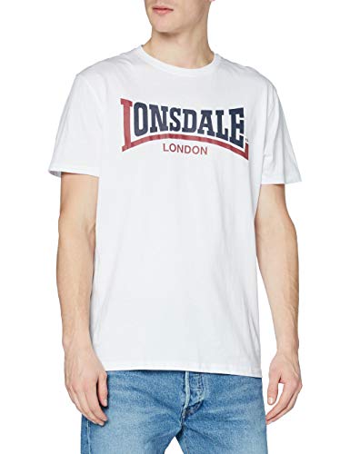 Lonsdale Herren T-shirt met bandjes two tone Langarmshirt, Weiß, L EU von Lonsdale