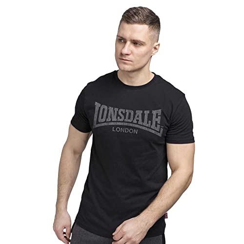 Lonsdale Herren Logo Kai T-Shirt, Schwarz, 5XL von Lonsdale