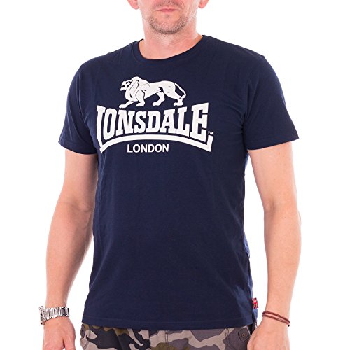 Lonsdale Herren Logo T-Shirt, Marineblau, 4XL EU von Lonsdale