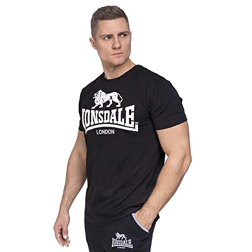 Lonsdale Herren Logo T-Shirt, Schwarz, XXXXX-Large von Lonsdale
