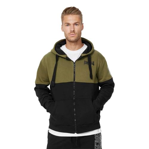 Lonsdale Herren Lucklawhill Sweatshirt, Olive/Black/White, XL EU von Lonsdale