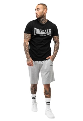 Lonsdale Herren MOY Trainingsanzug, Black/Marl Grey, M von Lonsdale