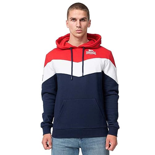 Lonsdale Herren MOYROUKAN Kapuzenpullover, Navy/Red/White, XXXL von Lonsdale