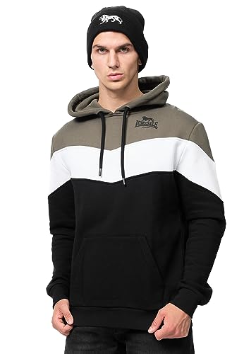 Lonsdale Herren MOYROUKAN Kapuzenpullover, Olive/Black/White, XL von Lonsdale